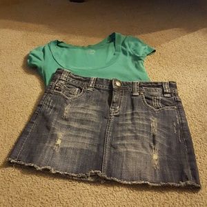 Rock and Roll Cowgirl Denim Skirt