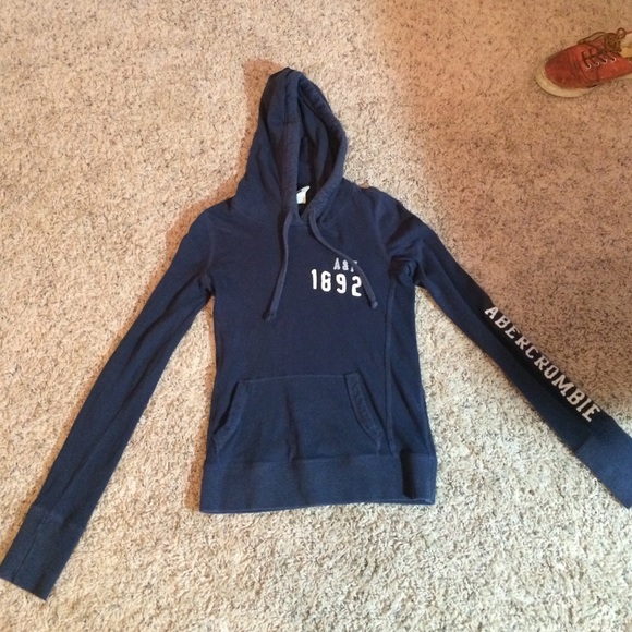 Cute Fitted Abercrombie and Fitch Navy Hoodie