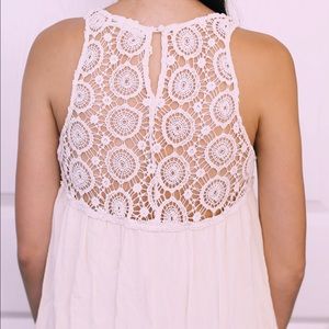 White lace shift dress
