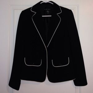 NY & Co Black/ White Trim Dress Jacket