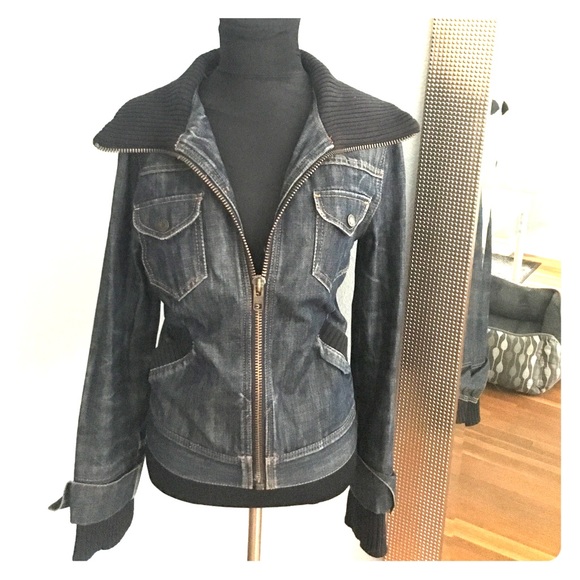 Gap Denim Jacket with knit cuff and collar