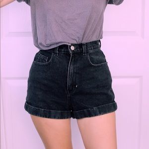 American Apparel Black Denim Shorts