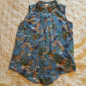 H&M Sheer Floral long blouse H&M Sheer Floral long blouse