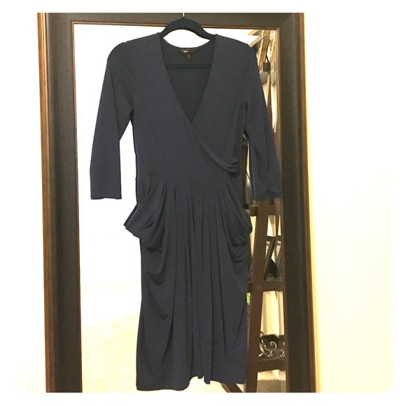 BCBG navy blue v-neck dress