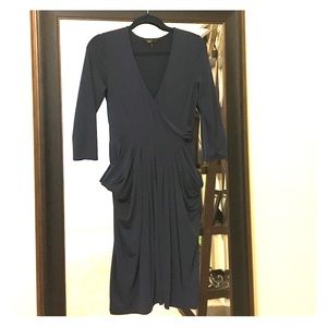 BCBG navy blue v-neck dress