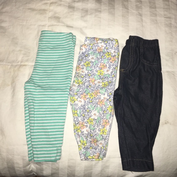 Three Carter's girls bottoms 3 months