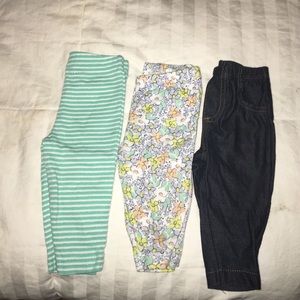 Three Carter's girls bottoms 3 months