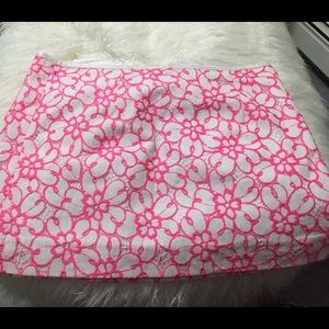 Lily Pulitzer pink & white flowered skirt