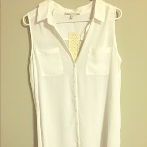 Daniel Rainn white sleeveless tunic, medium, NWT