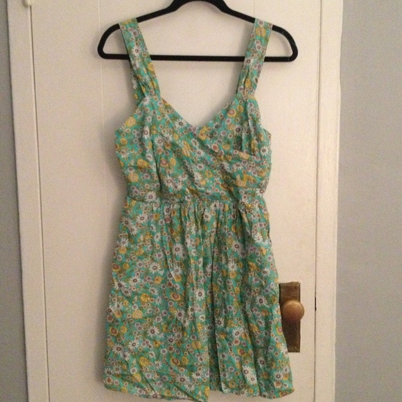 Vintage Seafoam Green Floral Dress
