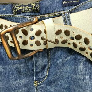 EUC Rough Roses Leather Belt