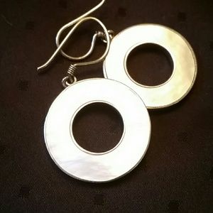 Mother of pearl and sterling silver earrings