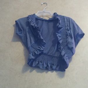 A ruffle jean jacket