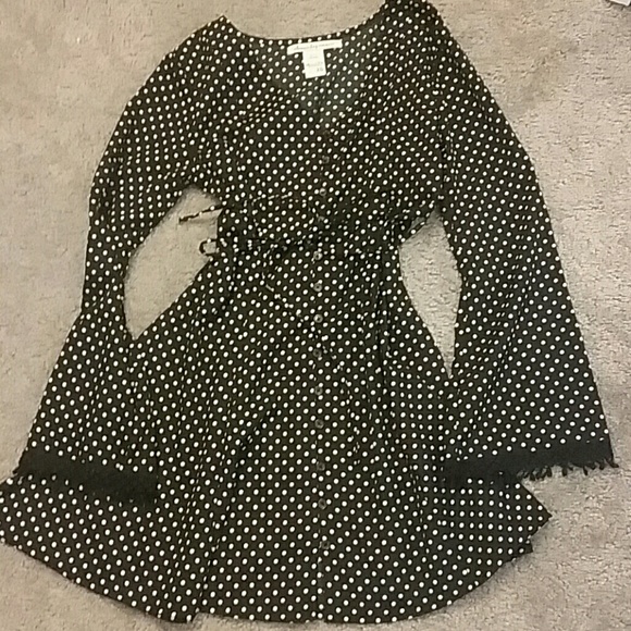 Long sleeved polka dot dress