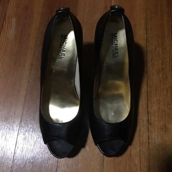 Black peep toe Michael Kors heels