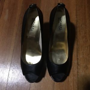 Black peep toe Michael Kors heels