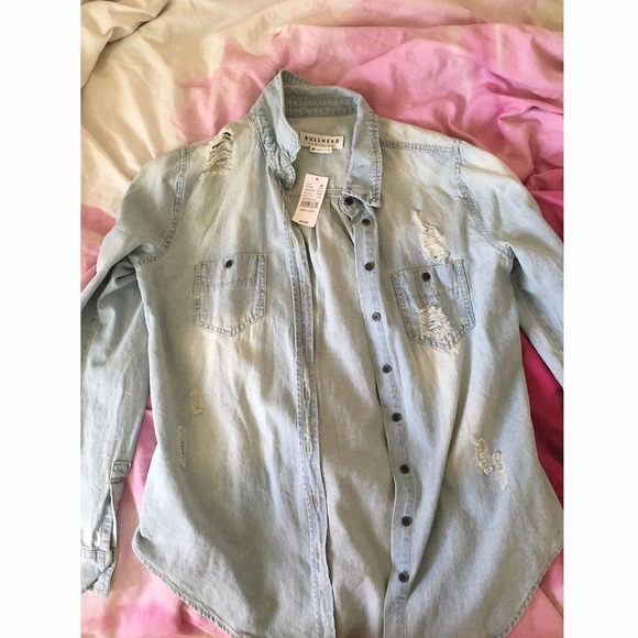 SOLD Pacsun Destroyed Style Denim Shirt - Picture 1 of 4