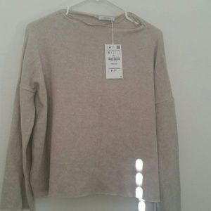 Zara cream/tan sweater brand new