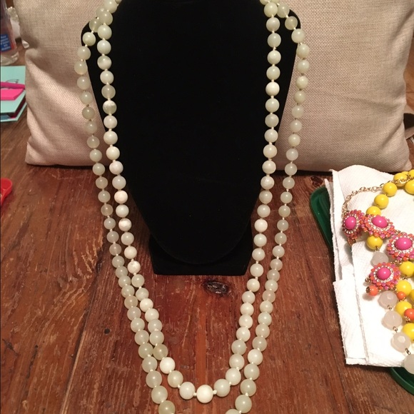 Vintage J Crew Necklace with opaque white beads