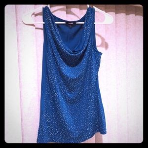 Express sparkle cowl neck top