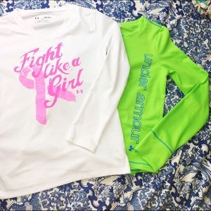 TWO Under Armour athletic shirts