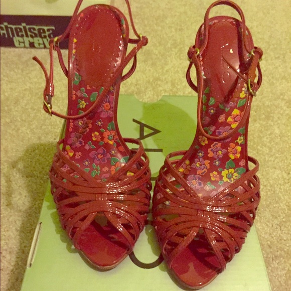 Strappy red heels size 38 Aldo