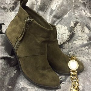 Olive Green Forever 21 Booties