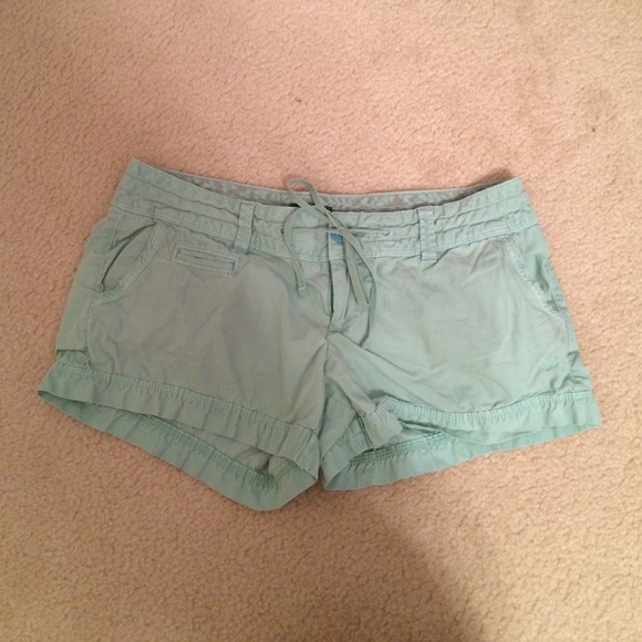 Minty green colored shorts