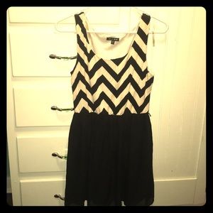Beige and Black Chevron dress