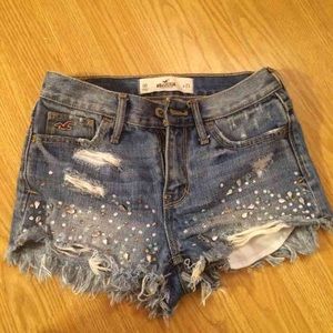 Hollister high rise beaded shorts