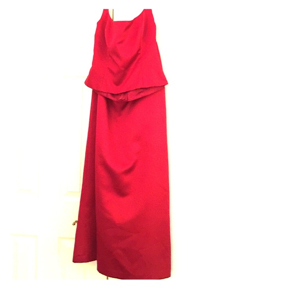 Apple RED David's Bridal color bride's maid dress