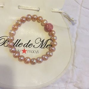 Pink Freshwater Pearls and Crystal Bracelet
