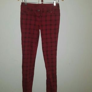 Black & red plaid pants