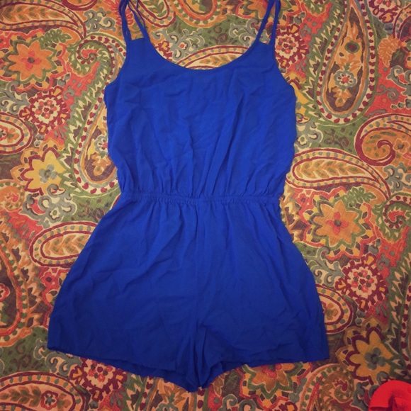 royal blue romper shorts