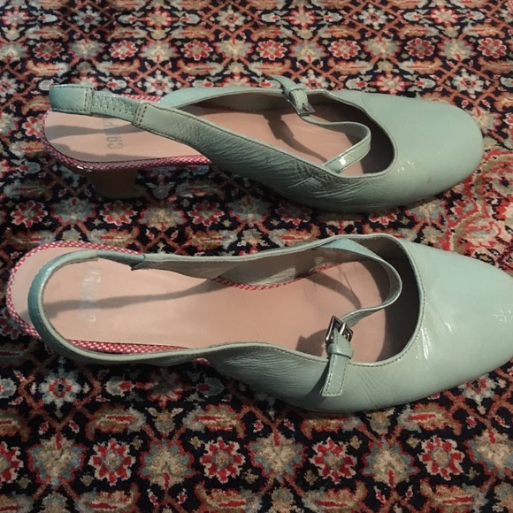 Camper mint green wedges