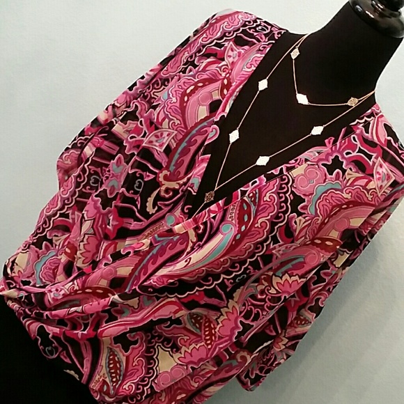 JLO multi Print Sheer Boho Blouse◇◇