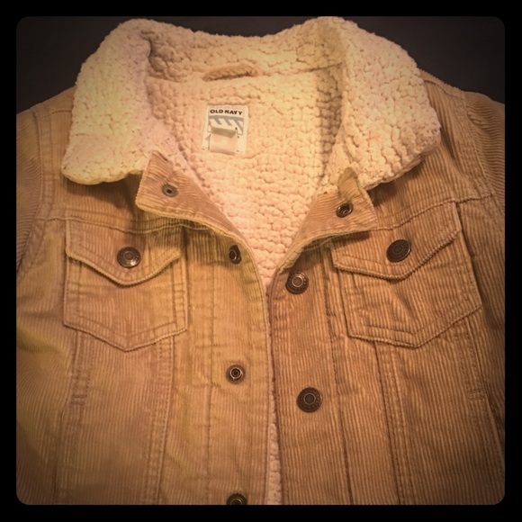 Kids corduroy jacket w/warm "rolled oats" inside