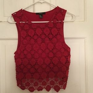 Sleeveless lace top