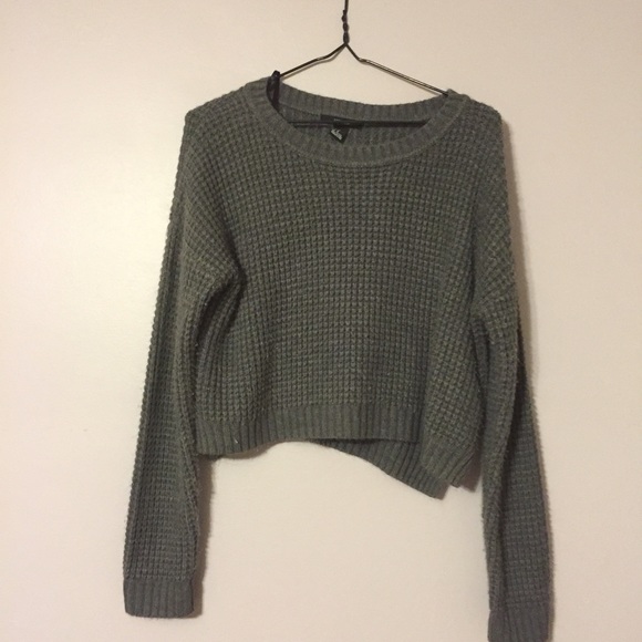 Grey Cropped Sweater
