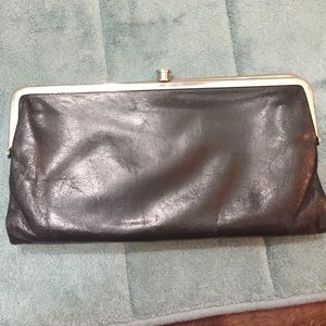 Black leather Hobo wallet