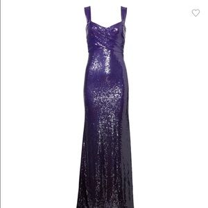 Donna Karan Purple Sequin Ombré Gown