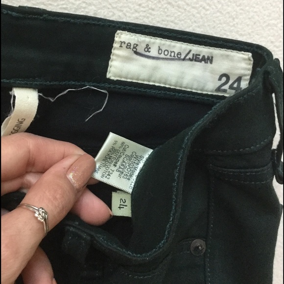 Rag & Bone Like New darkest green skinny jeans - Picture 4 of 4