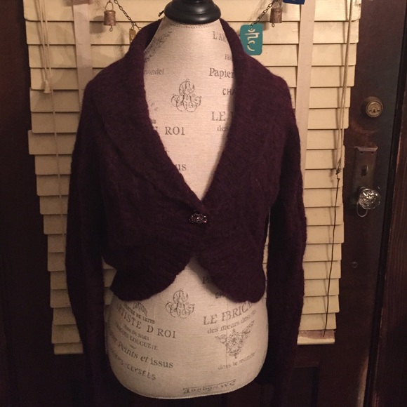 Cropped Loft sweater with gem button detail