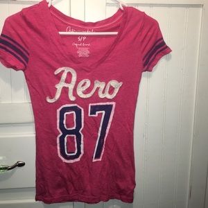 Aeropostale pink and purple athletic tee