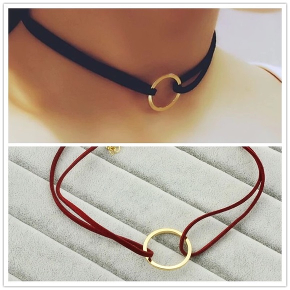 💟Red and Gold Circle Choker💟 - Picture 2 of 3