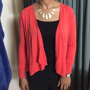 Loft bright coral professional cardigan