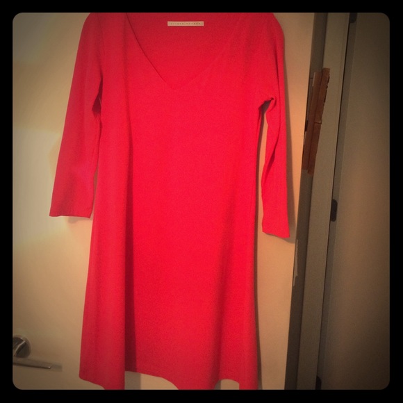 Susana Monaco small 3/4 sleeve v-neck a-line dress