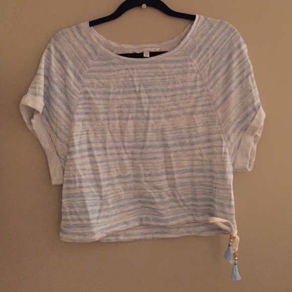 Victoria's Secret blue and white striped crop top