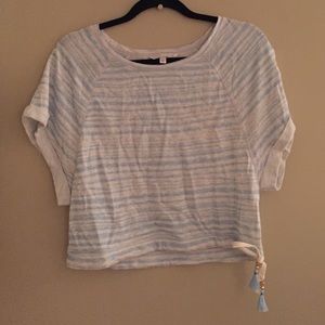 Victoria's Secret blue and white striped crop top