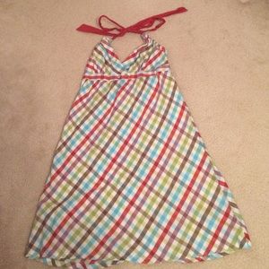 Diagonally striped dress